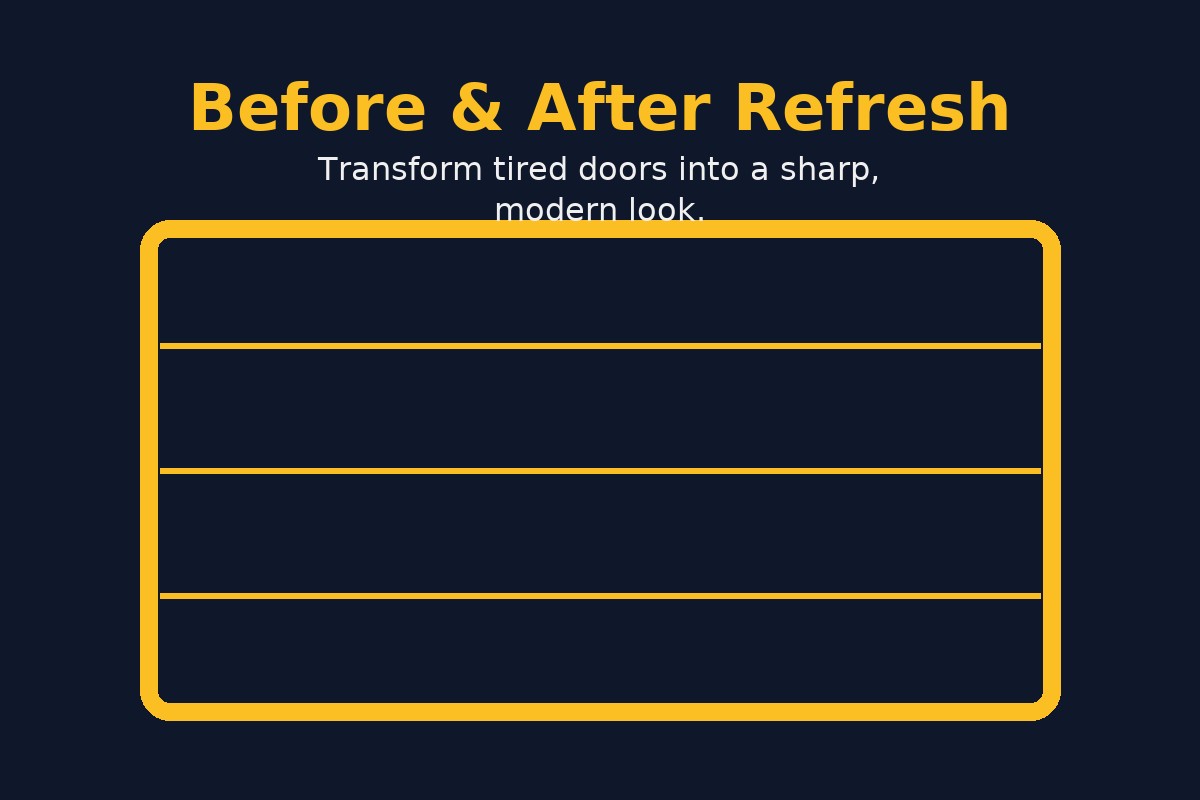 Before and after garage door upgrade