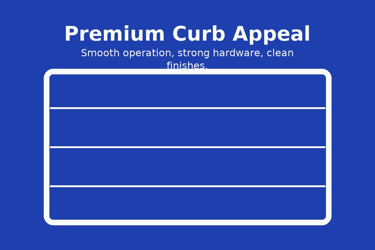 Clean double garage door with opener