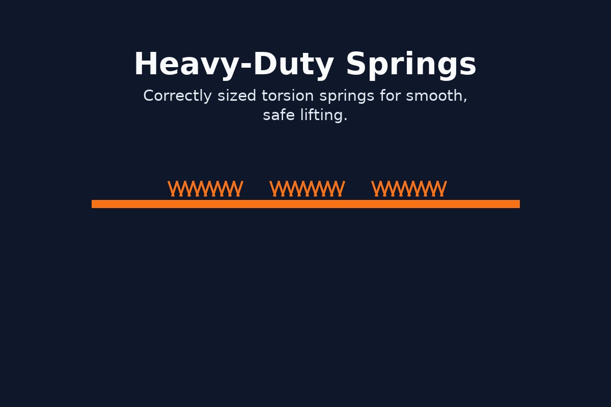 Garage door torsion springs close-up